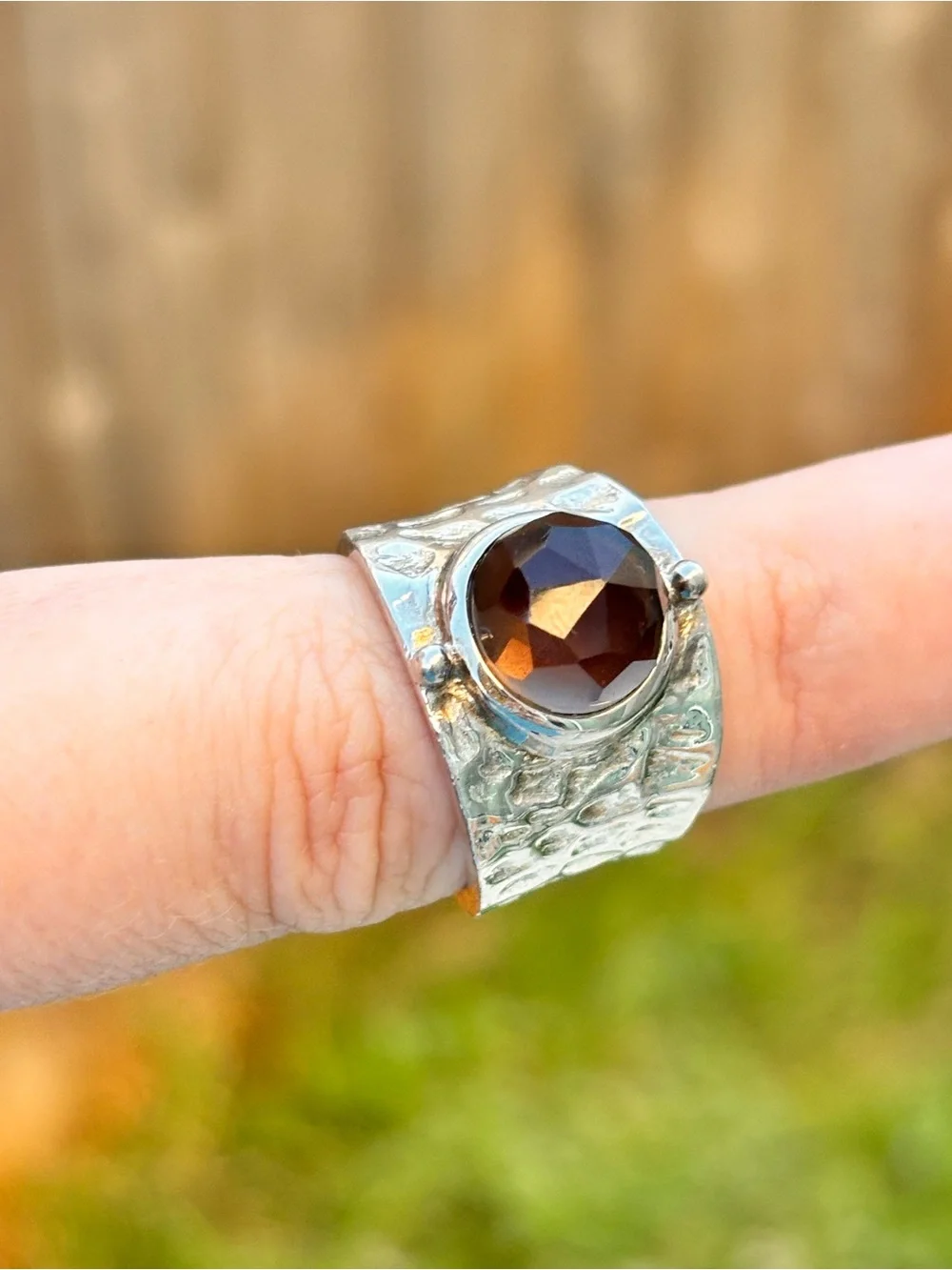 Designer 925 Sterling Sterling Silver Smokey Quartz Ring - Size 6